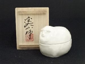 京焼　加藤渓山造　白磁未香炉（共箱）
